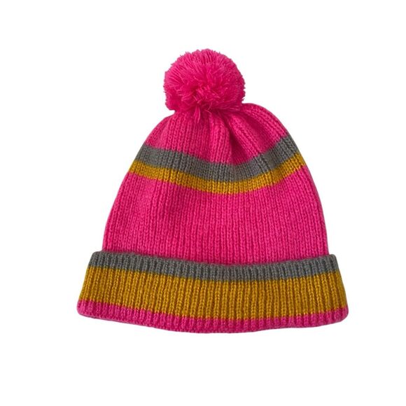 Old East Main Co Striped Winter Hat Pompom Knit Ski Snow Cap Fall Christmas Outd - Picture 1 of 6